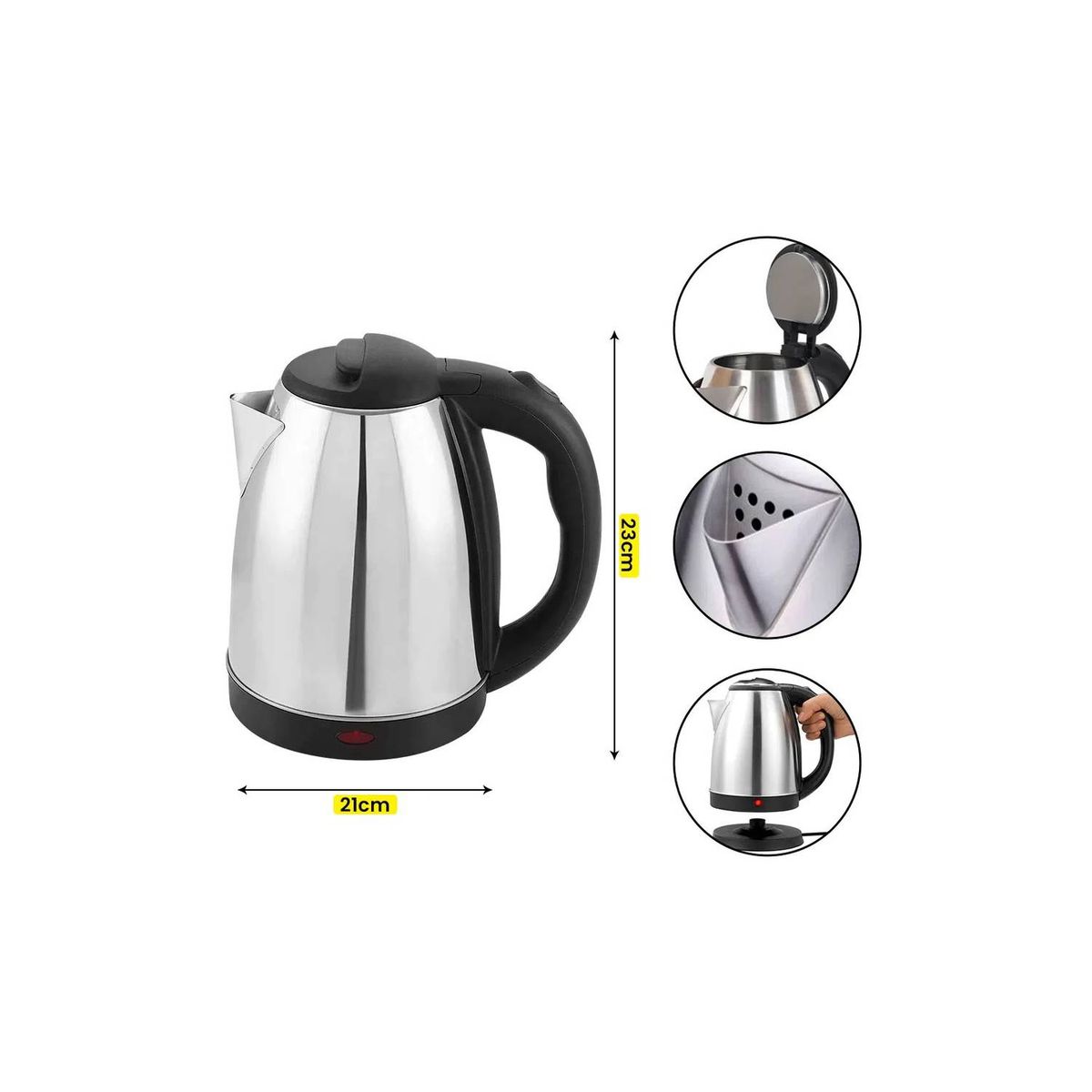 GENERICO - Hervidor de Agua de Acero Inoxidable con Apagado