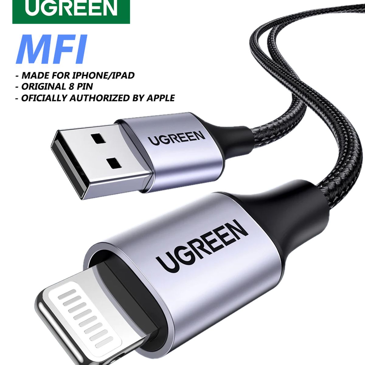 UGREEN - Cable de Carga Rapida USB a Lightning para iPhone  Ipad - UGREEN