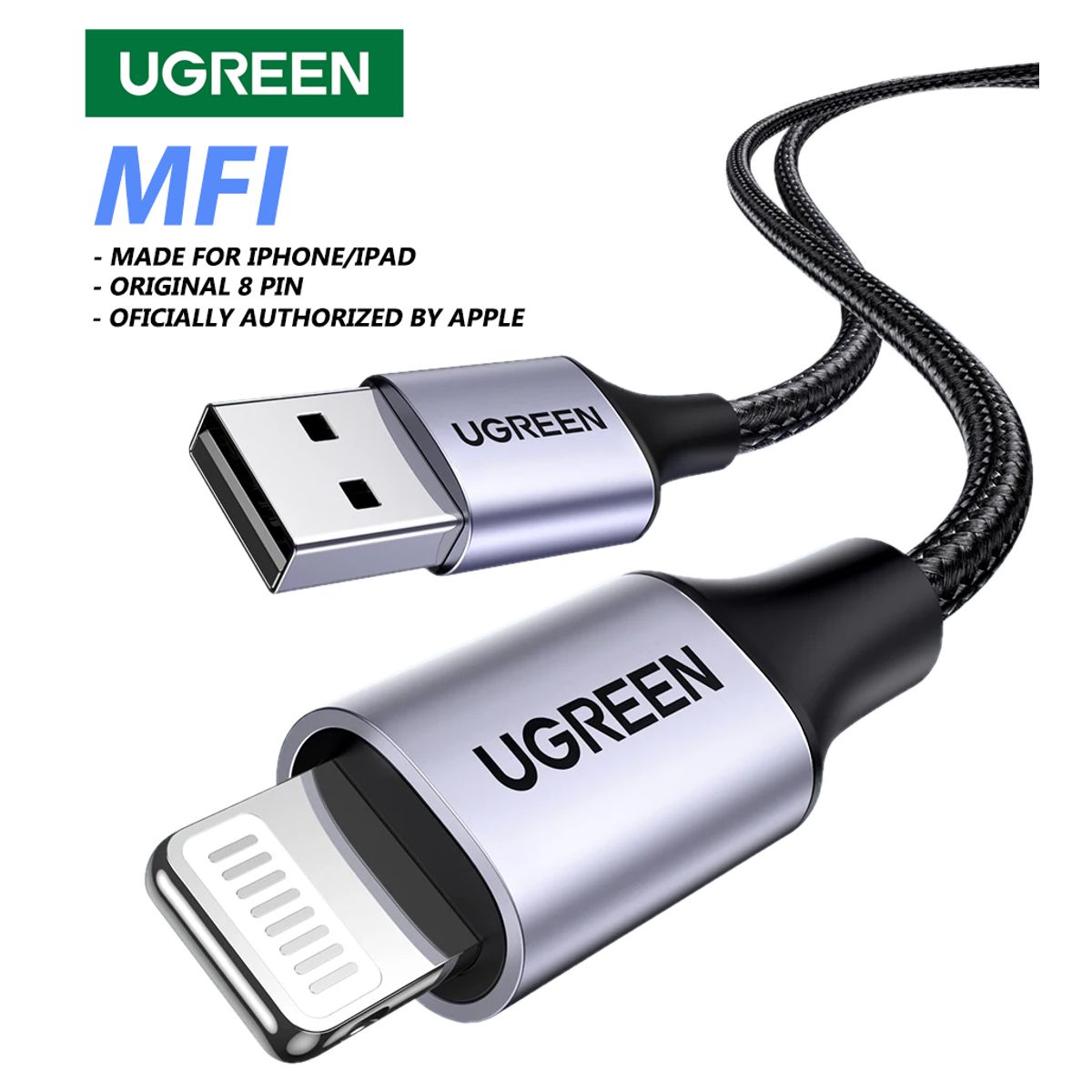 UGREEN - Cable de Carga Rapida USB a Lightning para iPhone  Ipad - UGREEN