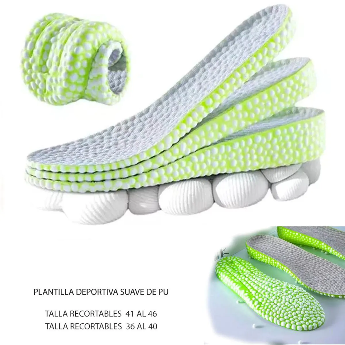 GENERICO - Plantilla  de Goma Unisex Aumenta Altura