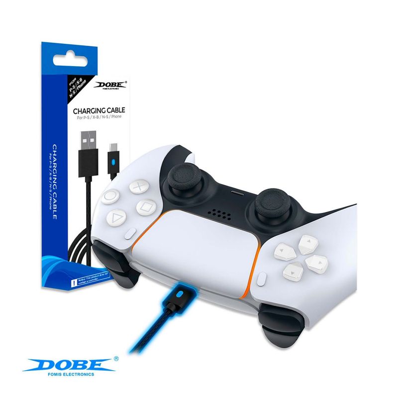 DOBE - Cable Para Cargar Mando Ps5 De 3 Metros Carga Rápida