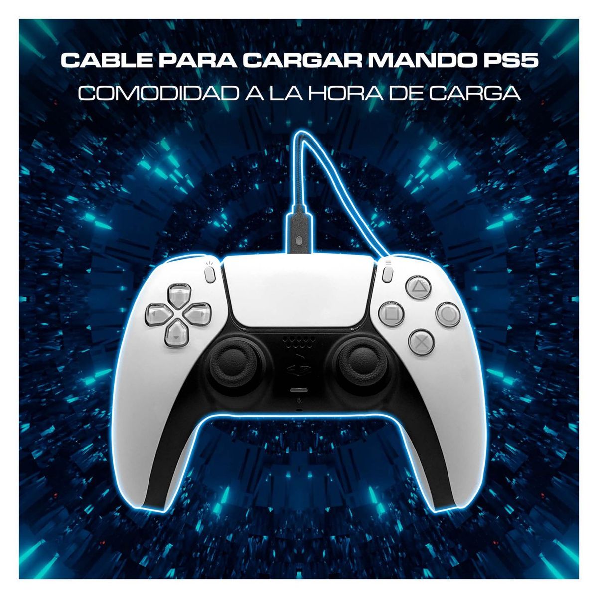 DOBE - Cable Para Cargar Mando Ps5 De 3 Metros Carga Rápida