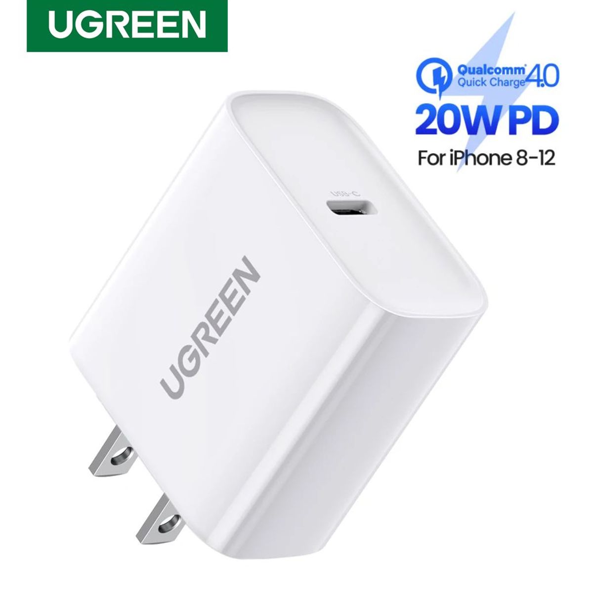 UGREEN - Cargador para USB tipo C enchufe US - 20w - UGREEN - Blanco