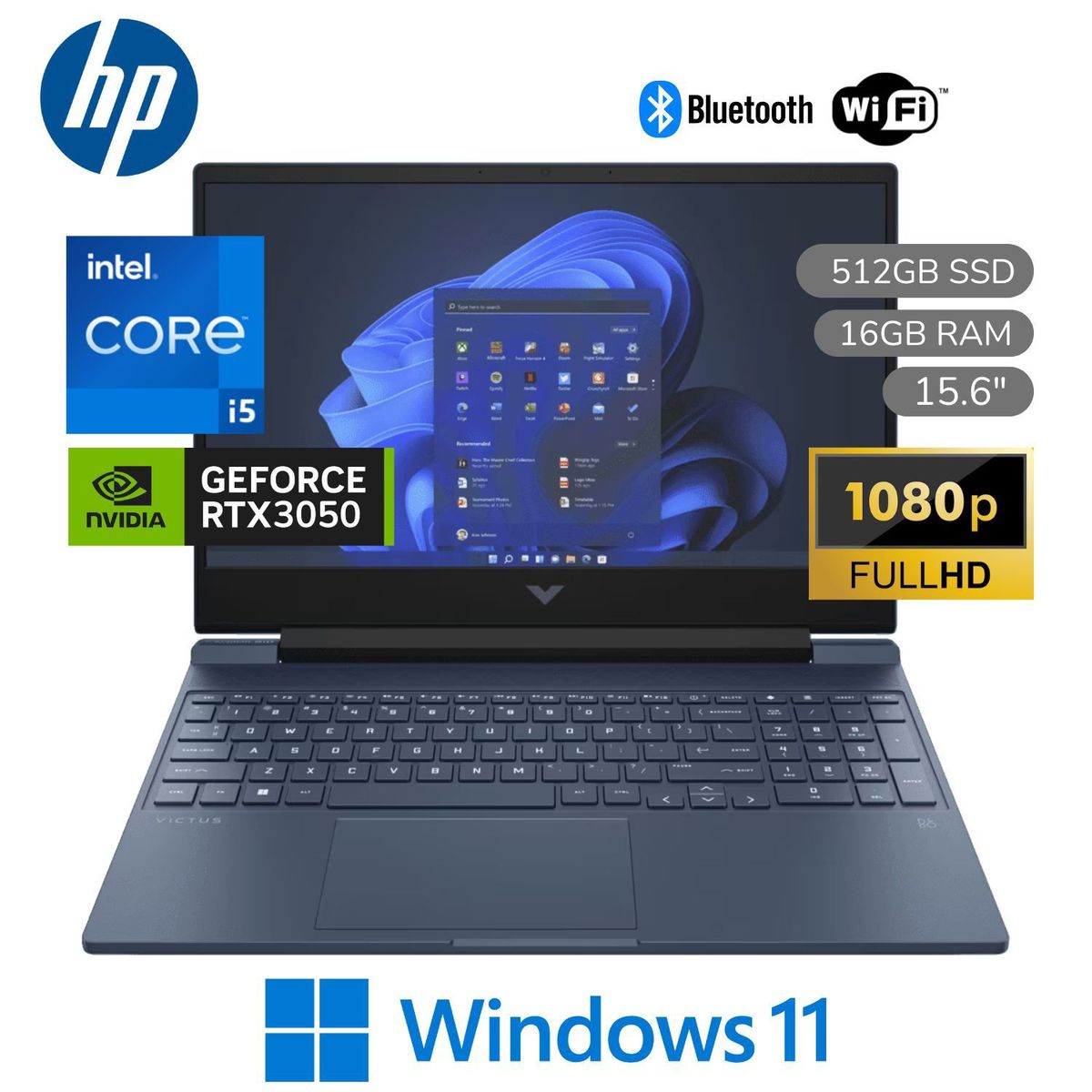 HP - Laptop HP Victus 15-FA0000LA Intel Corei5-12450H 16GB RAM 512GB SSD 156 FHD NVIDIA RTX3050-4GB
