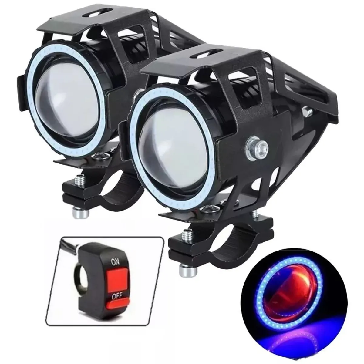 GENERICO - Explorador Ultra Led U7 Ojo Angel + Diablo + Switch Moto