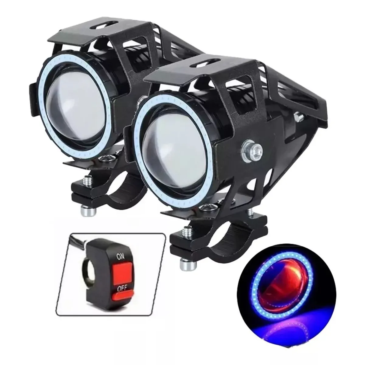 GENERICO - Explorador Ultra Led U7 Ojo Angel + Diablo + Switch Moto