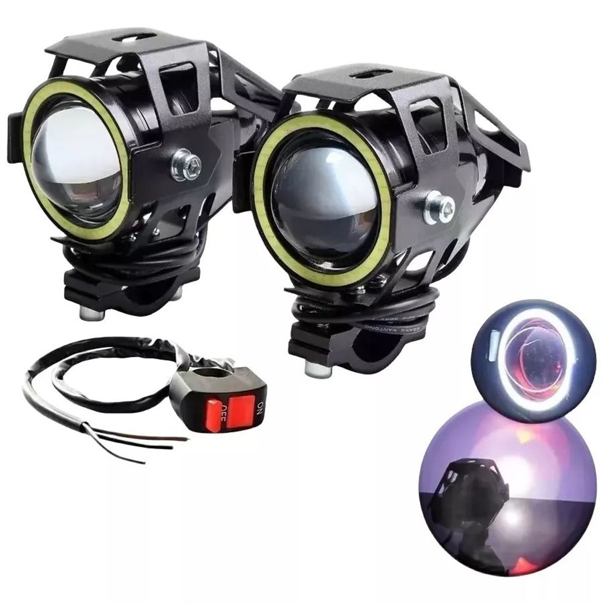 GENERICO - Explorador Ultra Led U7 Ojo Angel + Diablo + Switch Moto