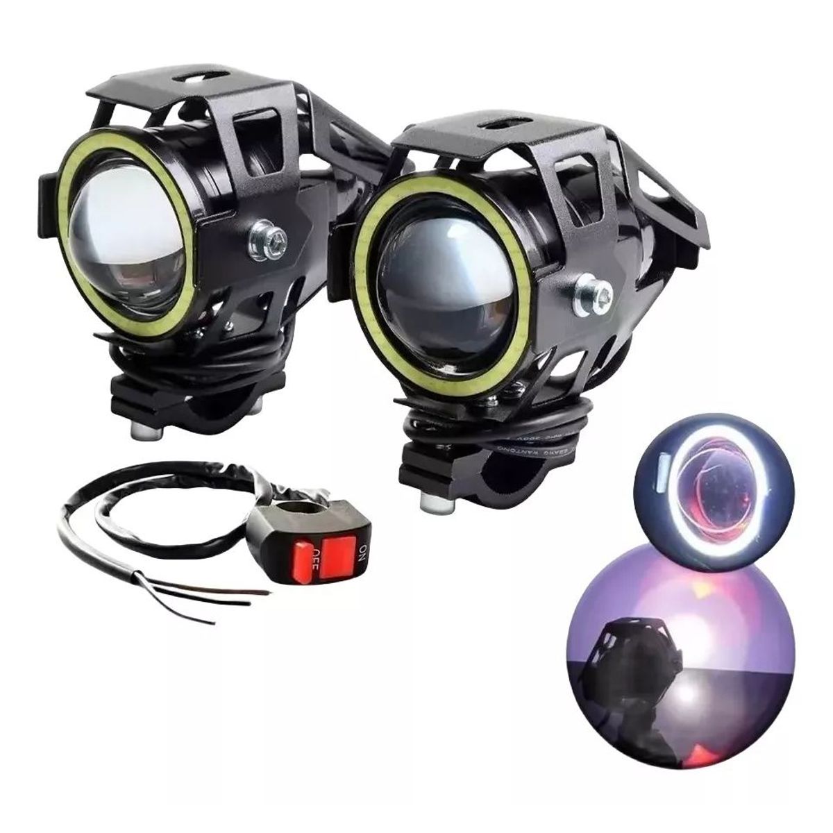 GENERICO - Explorador Ultra Led U7 Ojo Angel + Diablo + Switch Moto