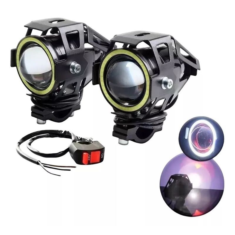 GENERICO - Explorador Ultra Led U7 Ojo Angel + Diablo + Switch Moto
