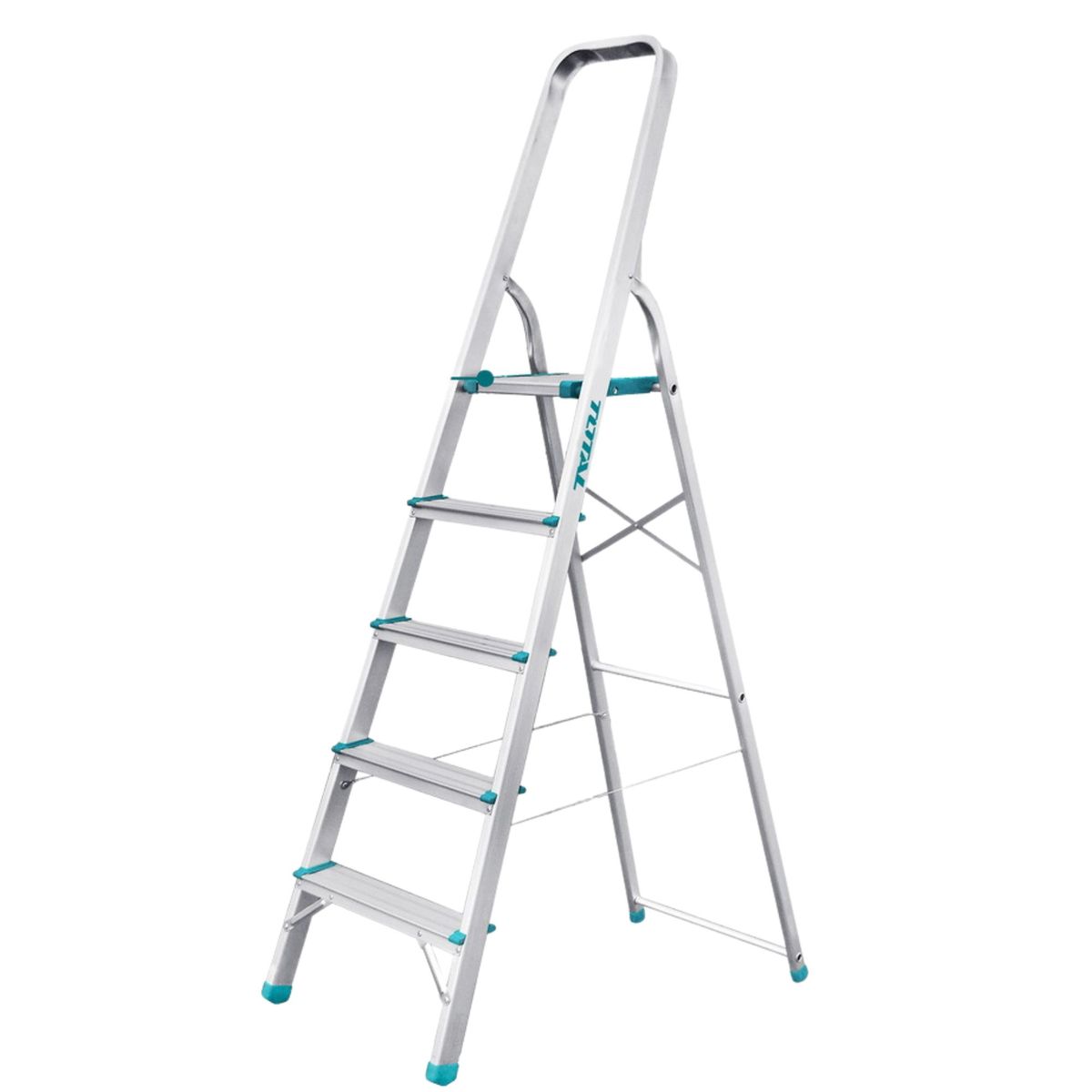 TOTAL TOOLS - Escalera tubular 5 peldaños soporta 150kg Total