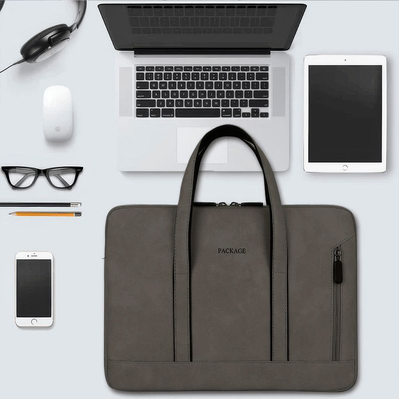 KAEROSHY - Maletín Ejecutivo Piel De Durazno Para Laptop 17¨ CITY Gris