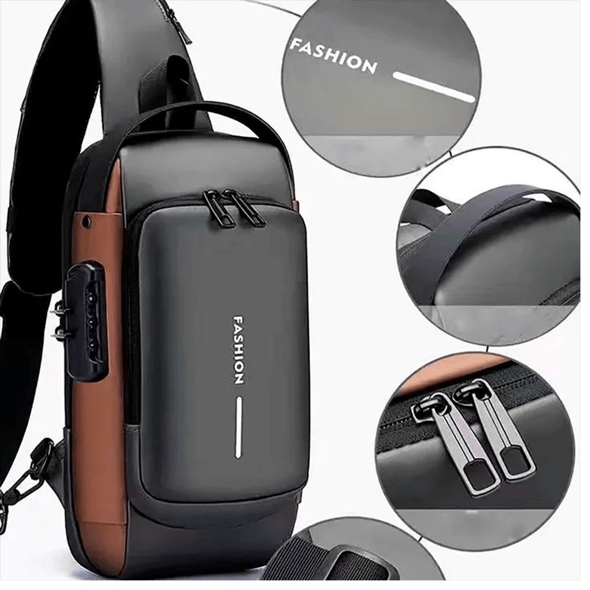 ITELSISTEM - Morral Antirrobo Impermeable Usb Pechera Itelsistem Hombre clave -beis