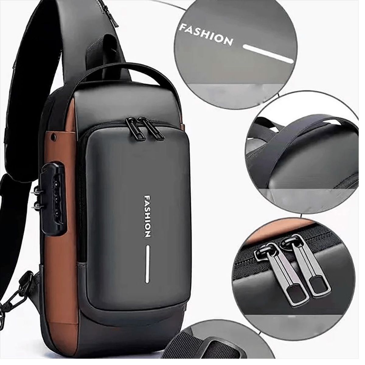 ITELSISTEM - Morral Antirrobo Impermeable Usb Pechera Itelsistem Hombre clave -beis