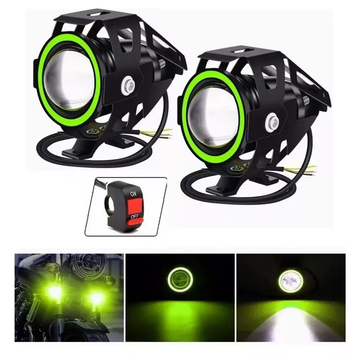 GENERICO - Explorador Ultra Led U7 Ojo Angel + Diablo + Switch Moto