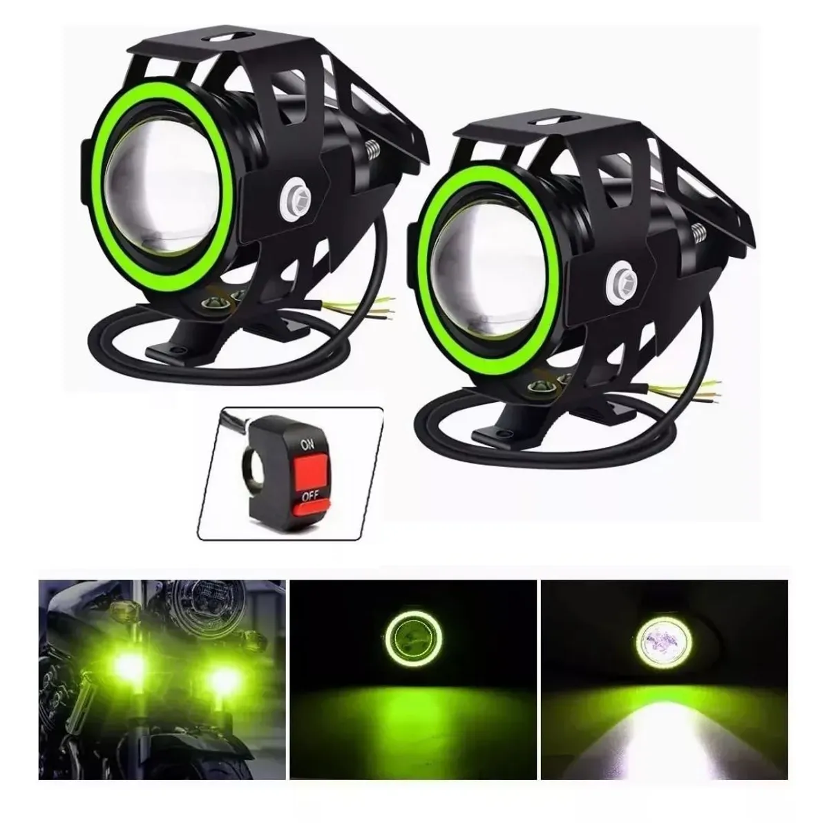 GENERICO - Explorador Ultra Led U7 Ojo Angel + Diablo + Switch Moto