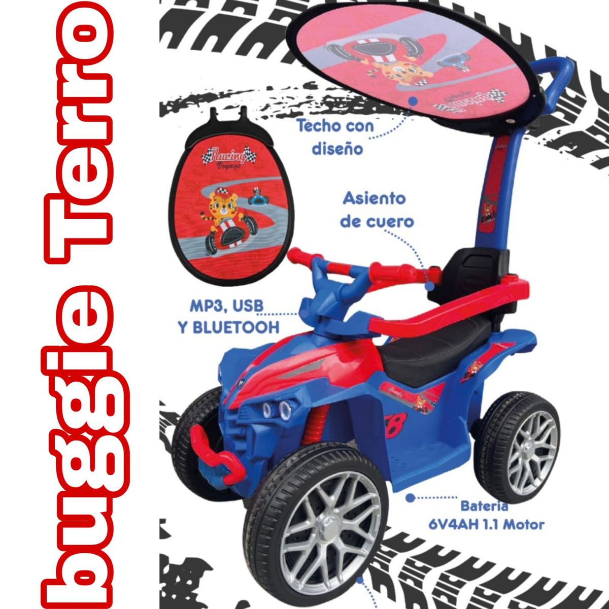 VOYAGE - Correpasillo Buggie TERRA  AZUL CON ROJO