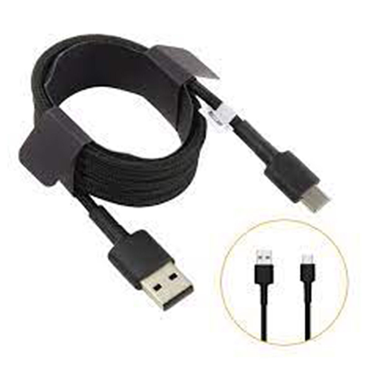 GENERICO - Cable Usb A Tipo C Mi Braided de Datos 1m Resistente Negro