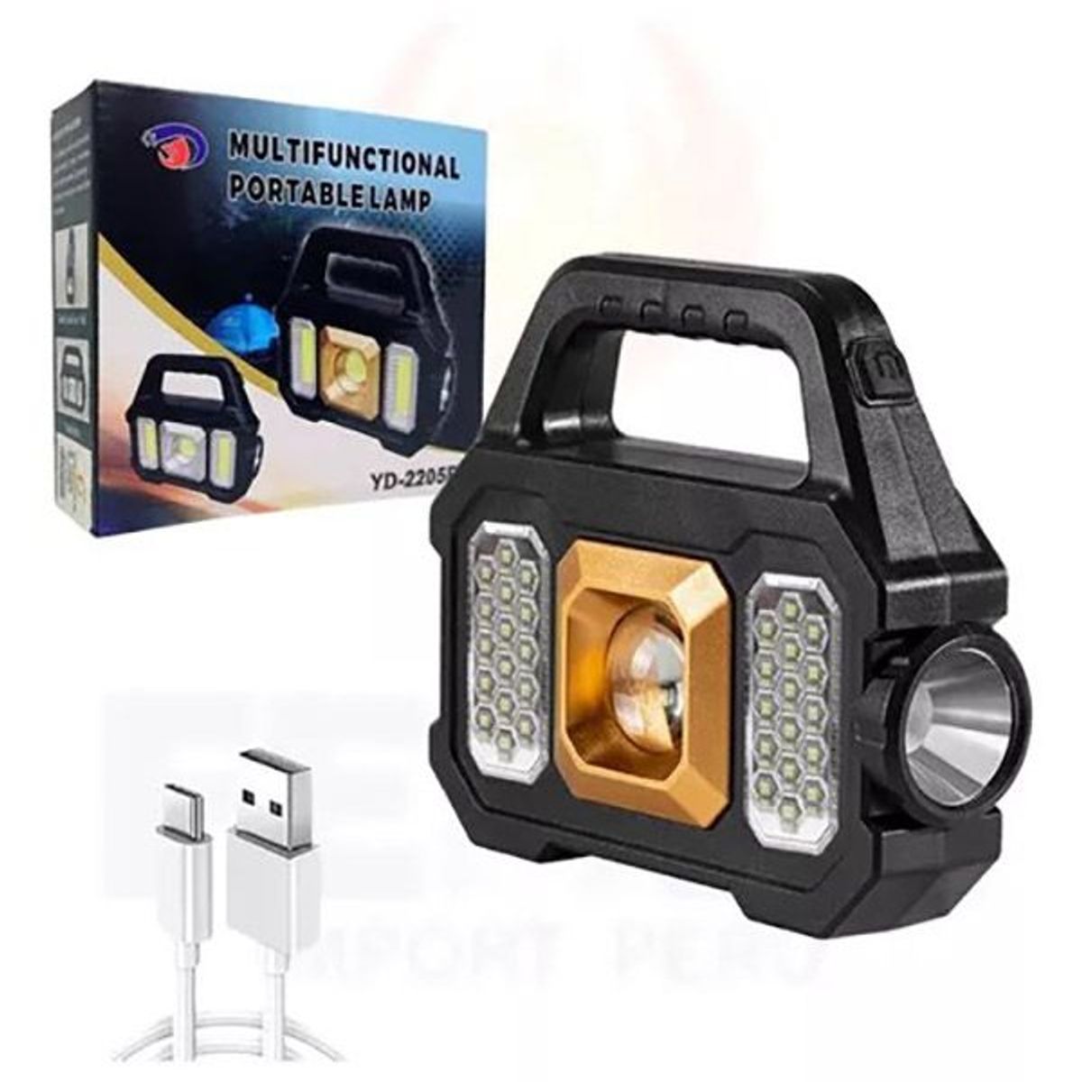 GENERICO - Linterna de mano solar recargable con power bank