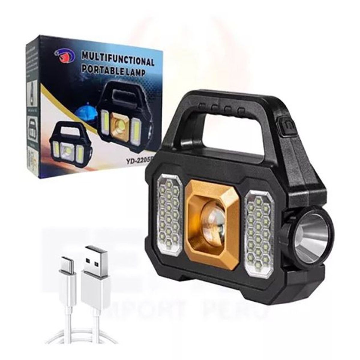 GENERICO - Linterna de mano solar recargable con power bank