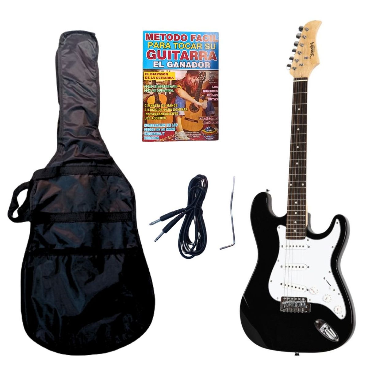 VOZZEX - Guitarra eléctrica 3 pastillas NEGRO  con funda «VOZZEX»