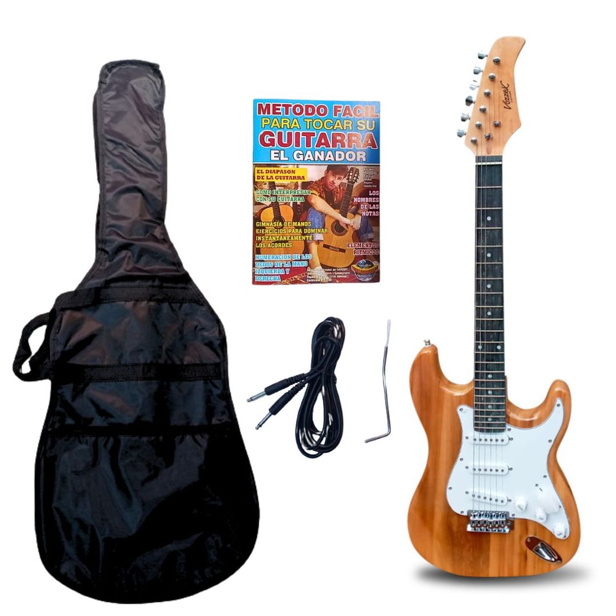 VOZZEX - Guitarra eléctrica 3 pastillas color NT  con funda «VOZZEX»