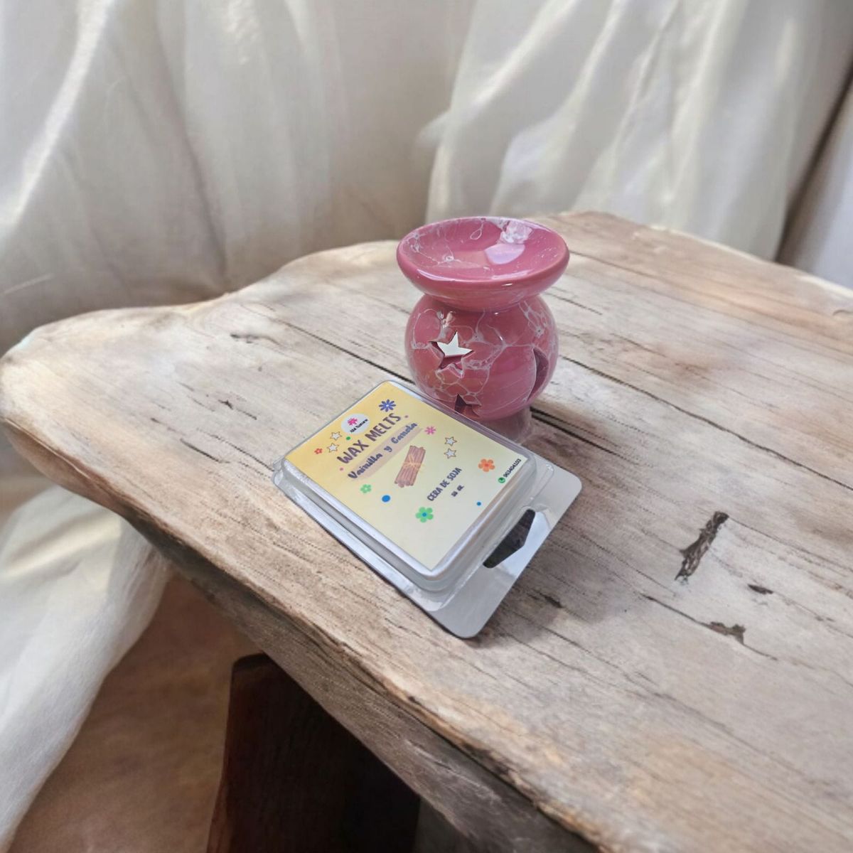 GENERICO - PACK HORNITO QUEMADOR ROSADO MAS WAX MELTS DE CERA