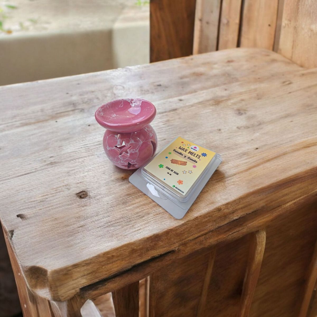 GENERICO - PACK HORNITO QUEMADOR ROSADO MAS WAX MELTS DE CERA