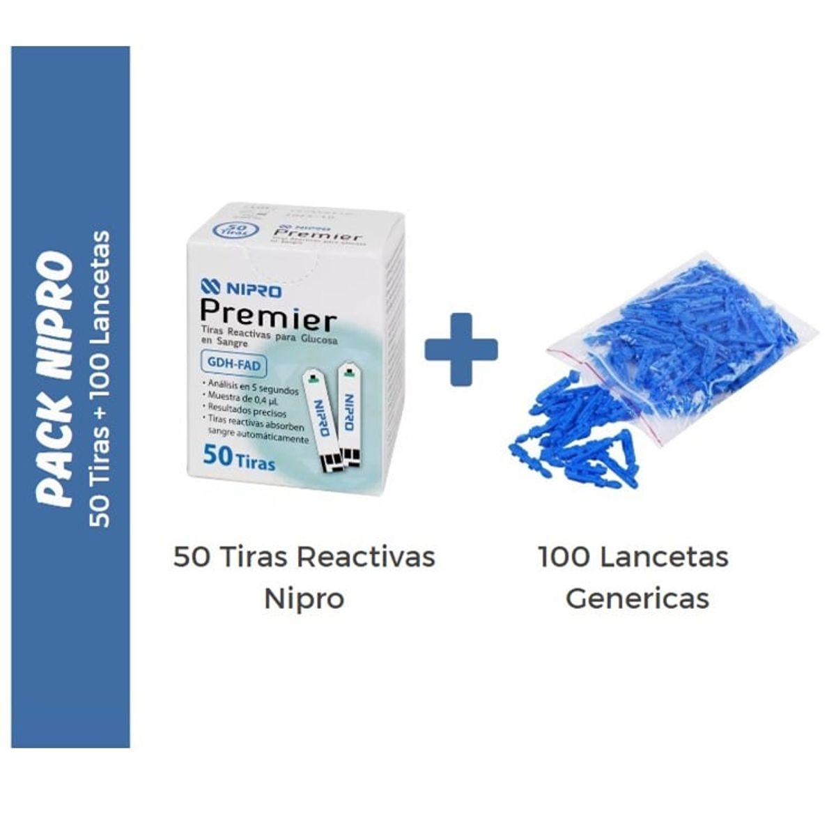 NIPRO - PACK NIPRO PREMIER: 50 TIRAS Y 100 LANCETAS