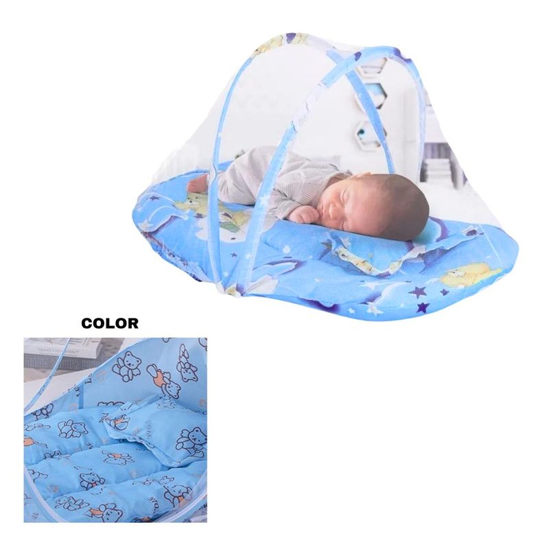 GENERICO - Cuna mosquitero portátil Bebe Celeste Osito