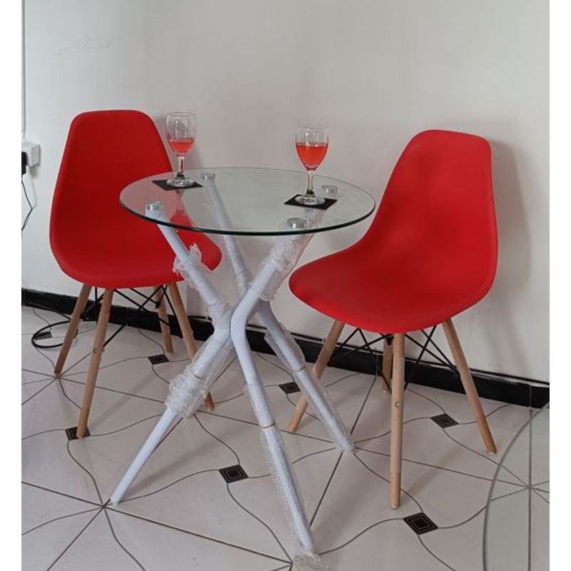 OFIDEAS - Juego de Comedor 2 Personas Rio Sillas Rojas Ofideas