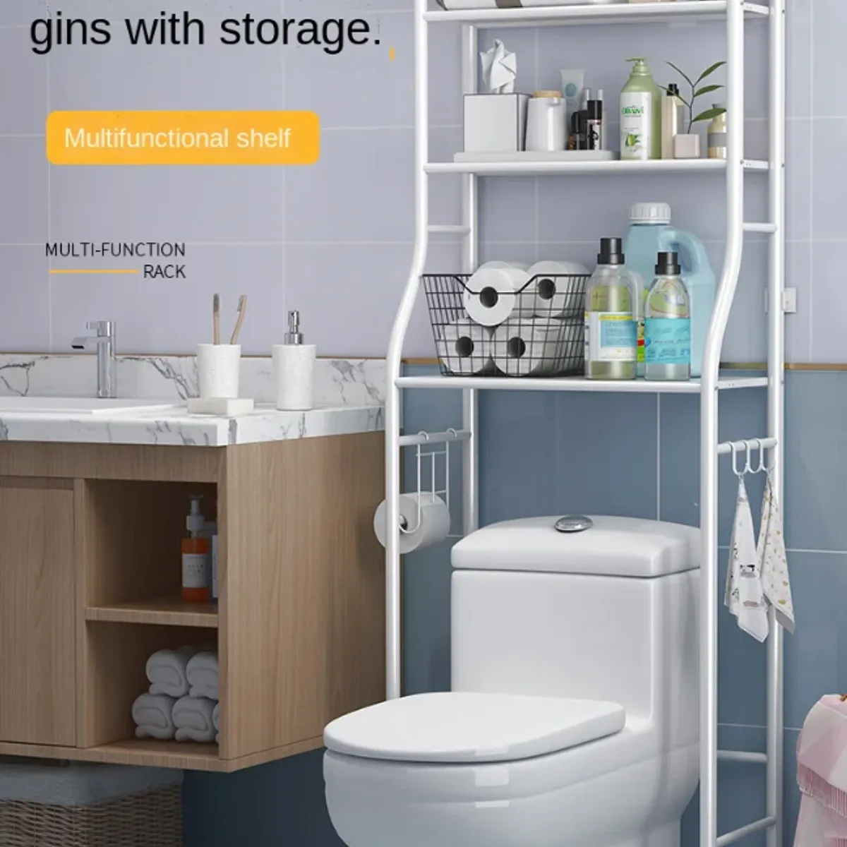 GENERICO - Estante De Baño, 3 Estantes Sobre Inodoro Toilet Rack