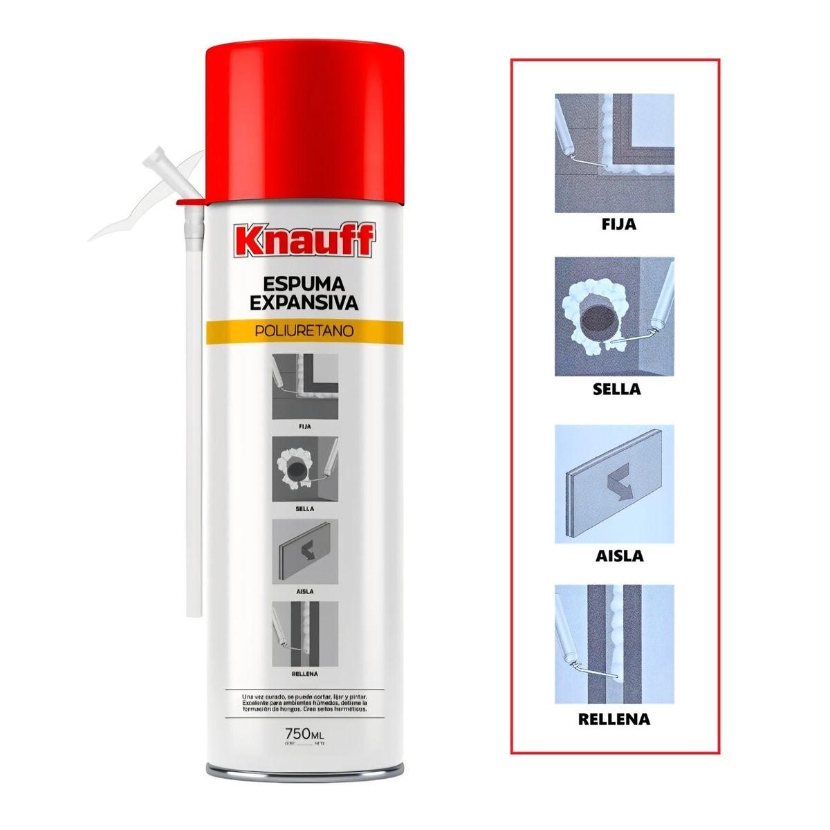 KNAUF - Espuma Expansiva de Poliuretano 750ML KNAUF
