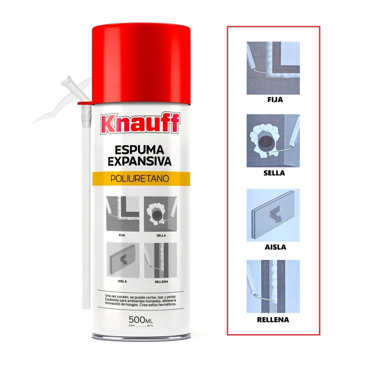 KNAUF - Espuma Expansiva de Poliuretano 500ML KNAUF