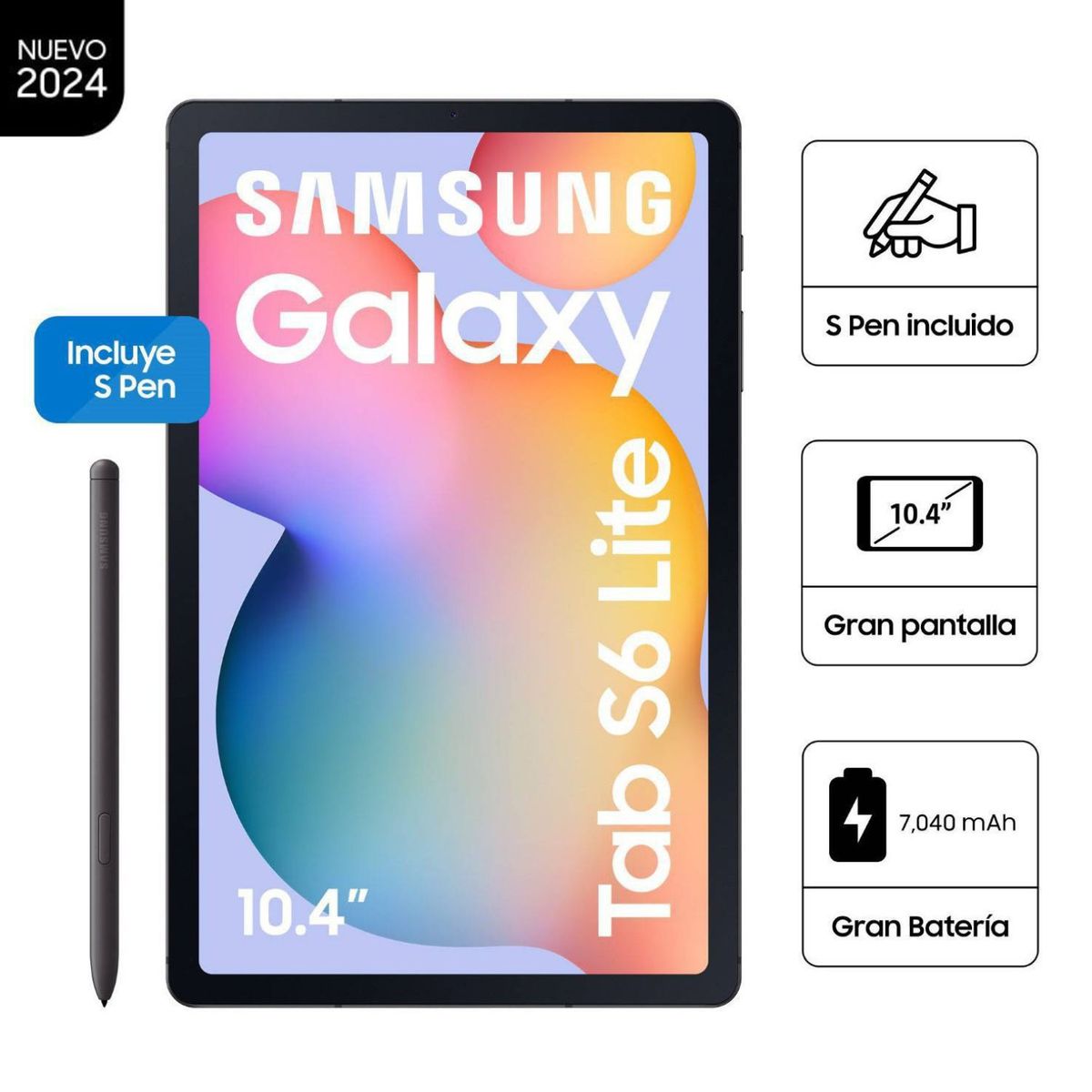 SAMSUNG - Tablet SAMSUNG Galaxy Tab S6 Lite 10.4" 4GB RAM 128GB 2024 - Graphite