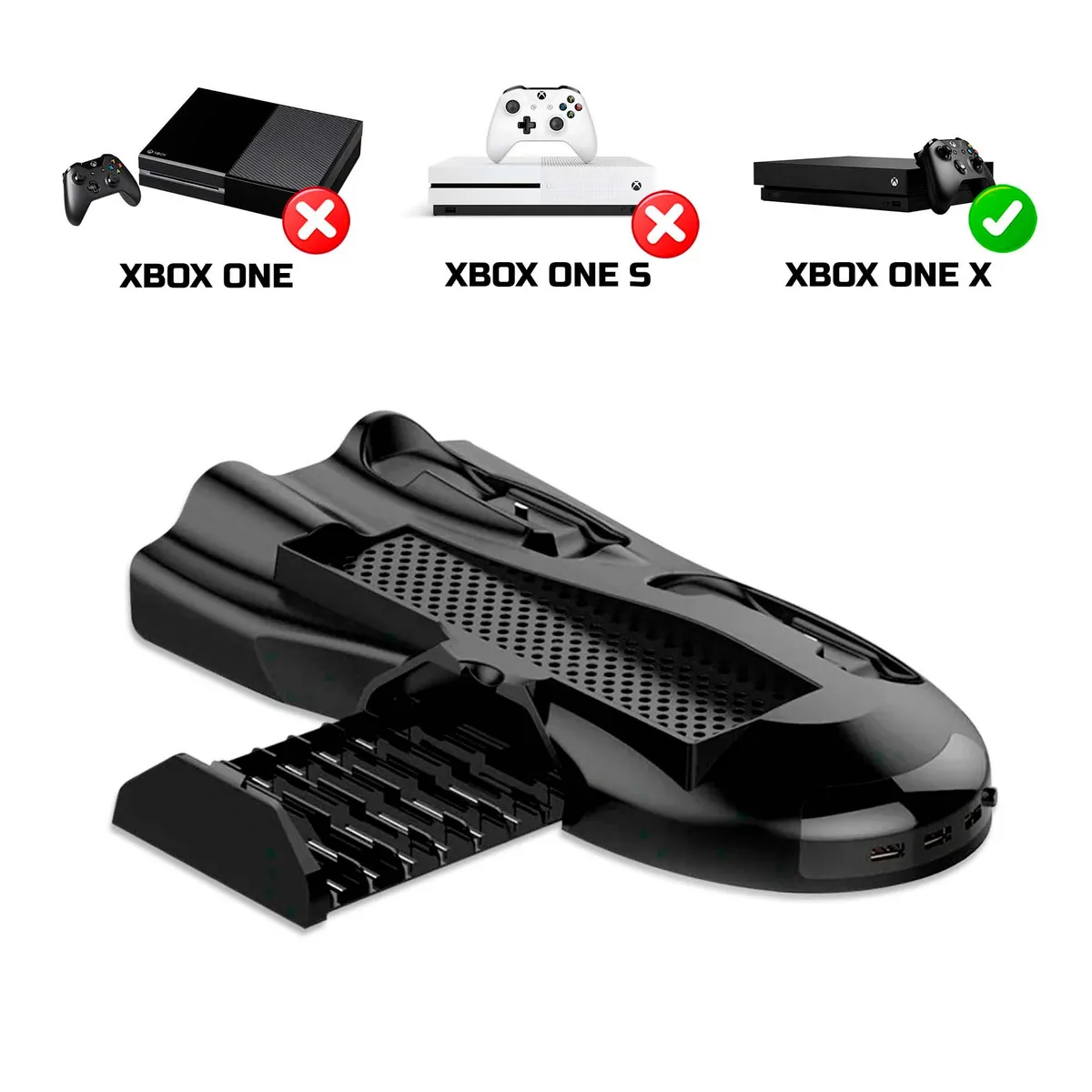 GENERICO - Base Cargador Stand Ventilador Cooler Para Xbox One X