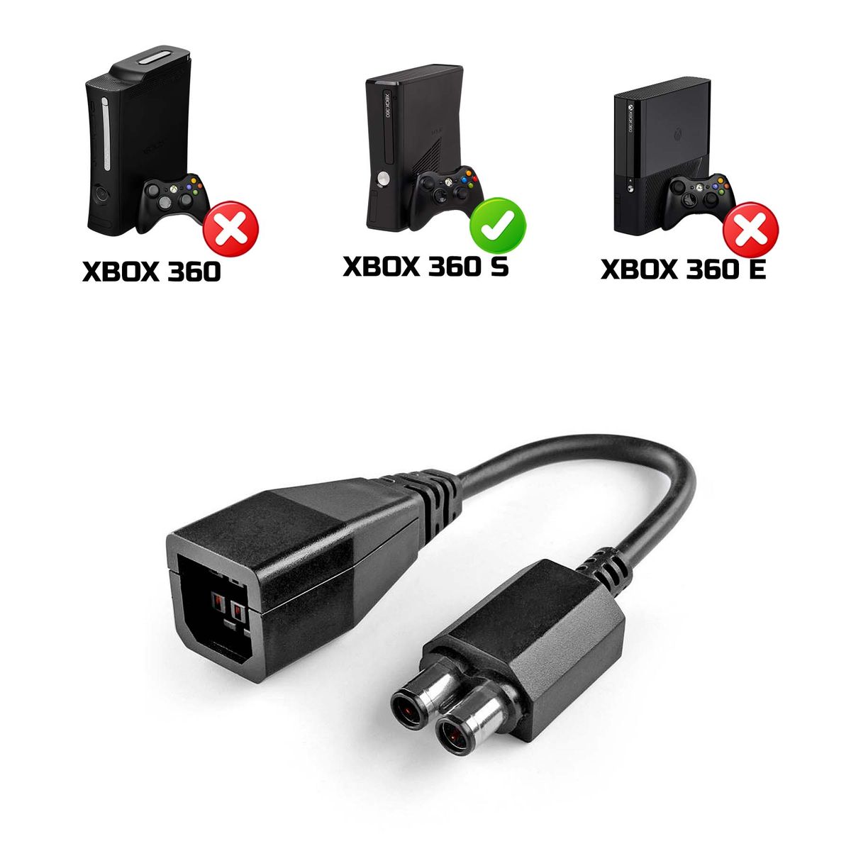 GENERICO - Convertidor De Fuente de Poder Xbox 360 A Xbox 360 Slim
