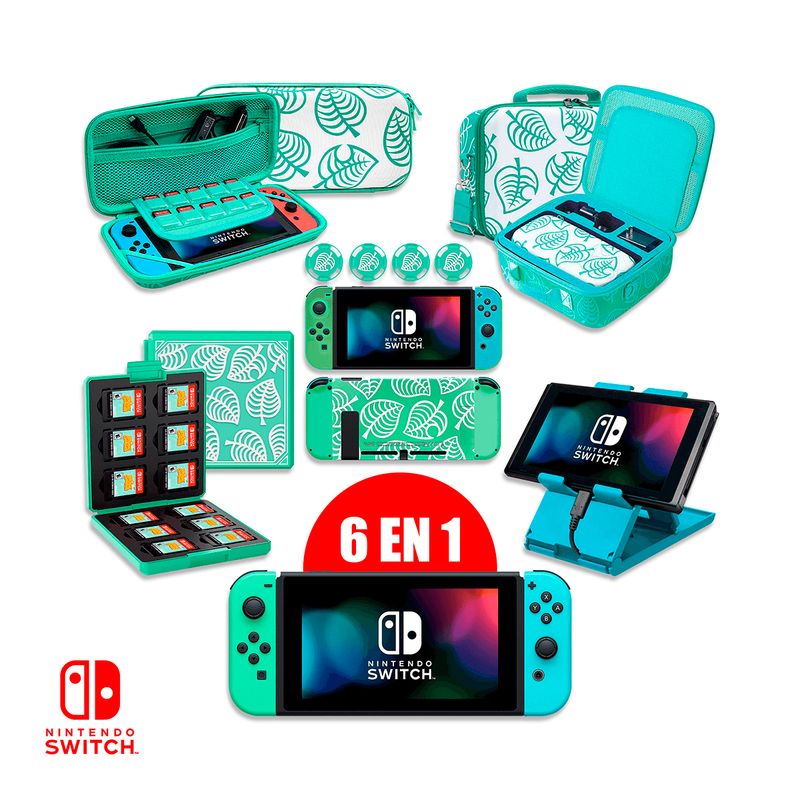 GENERICO - Kit De Viaje 6 En 1 Para Nintendo Switch FAT Animal Crossing