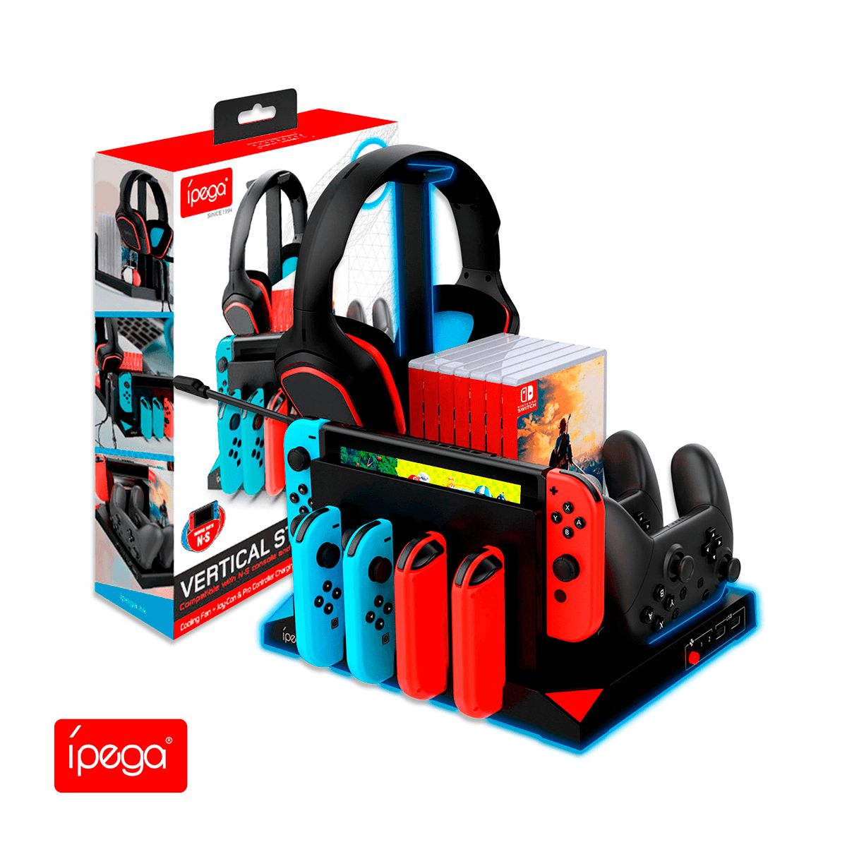 IPEGA - Base 9 En 1 Para Nintendo Switch Cooler Multifunción Ipega
