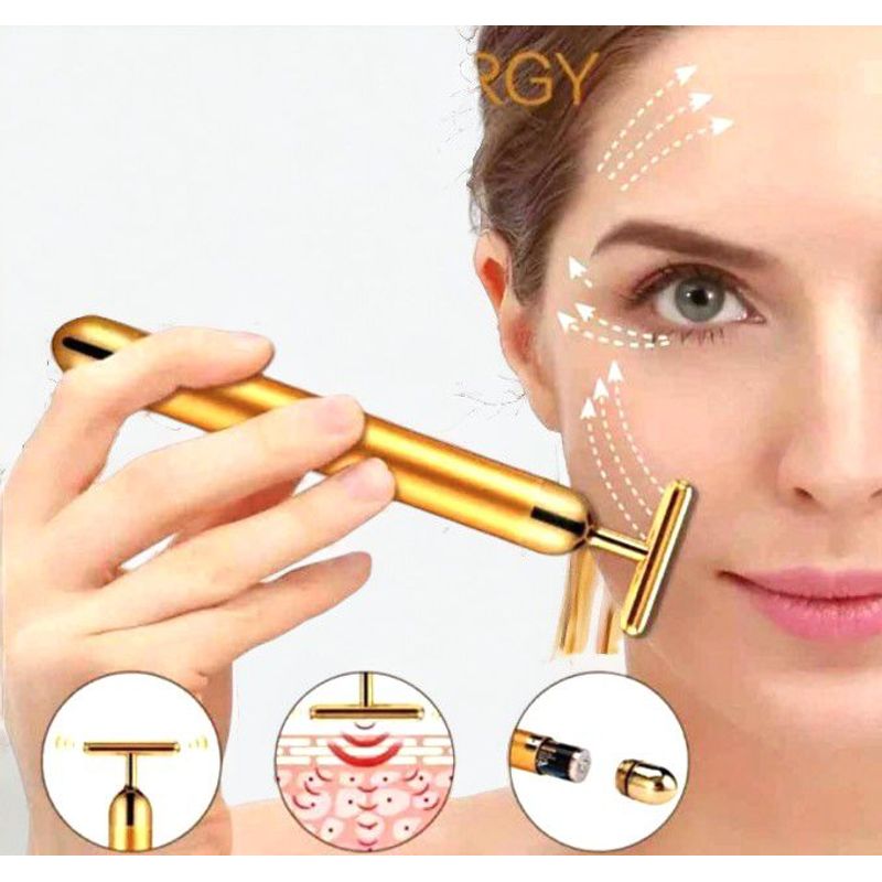 GENERICO - Masajeador facial T Vibración antiarrugas Gold