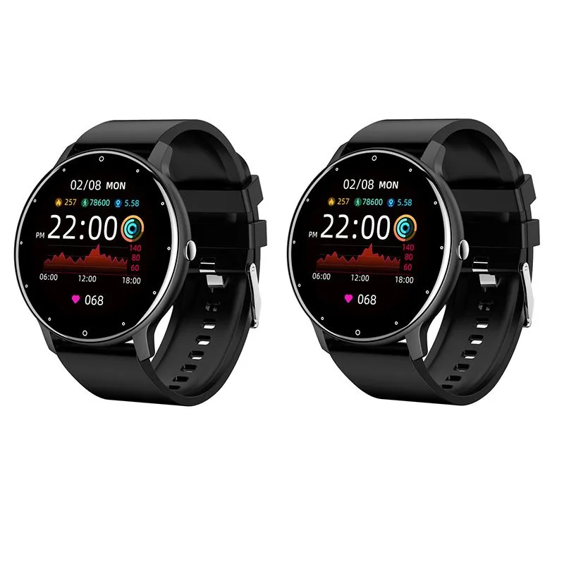 LIGE - Smartwatch Reloj Inteligente Bluetooth ZL02D Juego de 2 Negro+Negro
