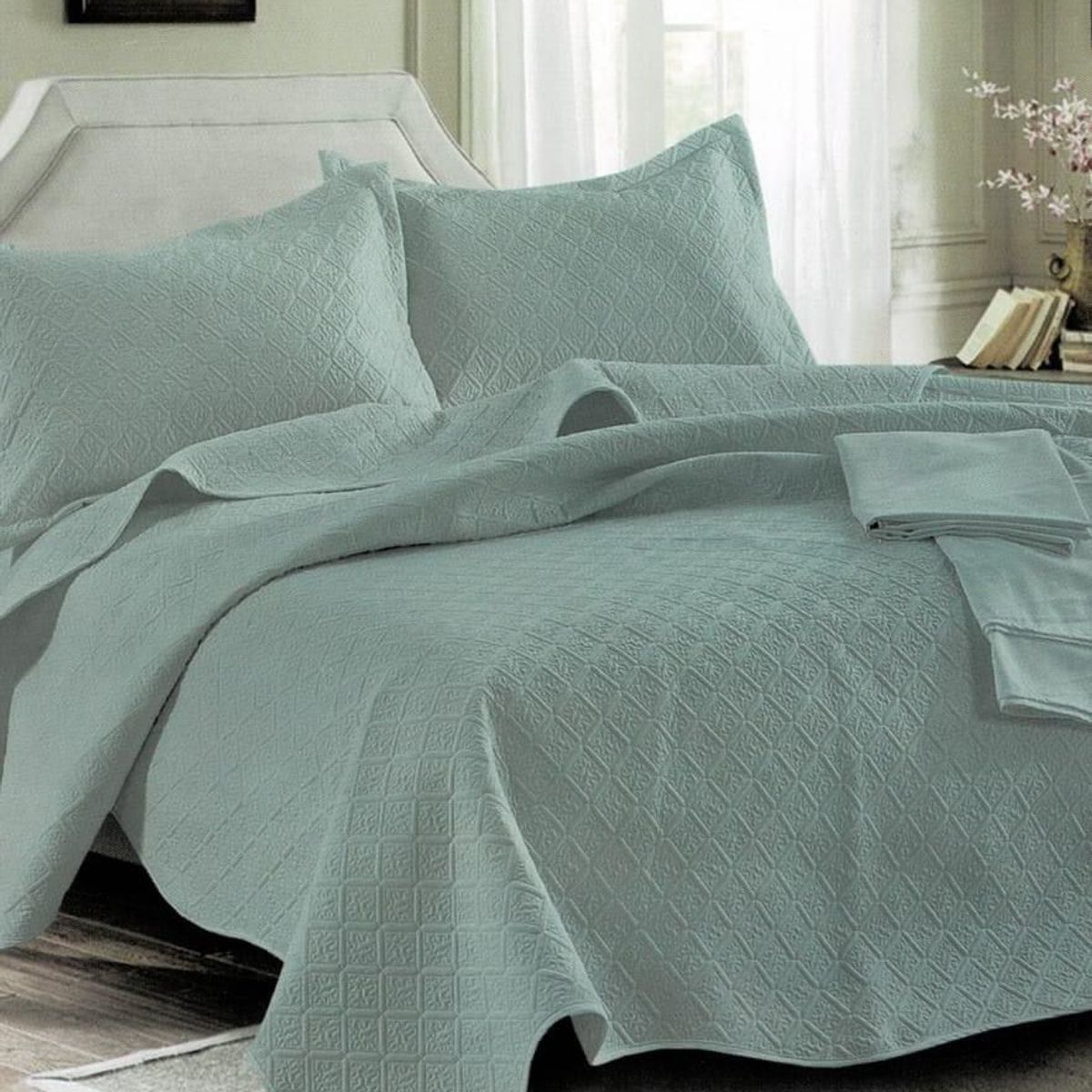 MINGDA - Set de Cubrecama 2pz + Sabanas + Fundas 5 Piezas