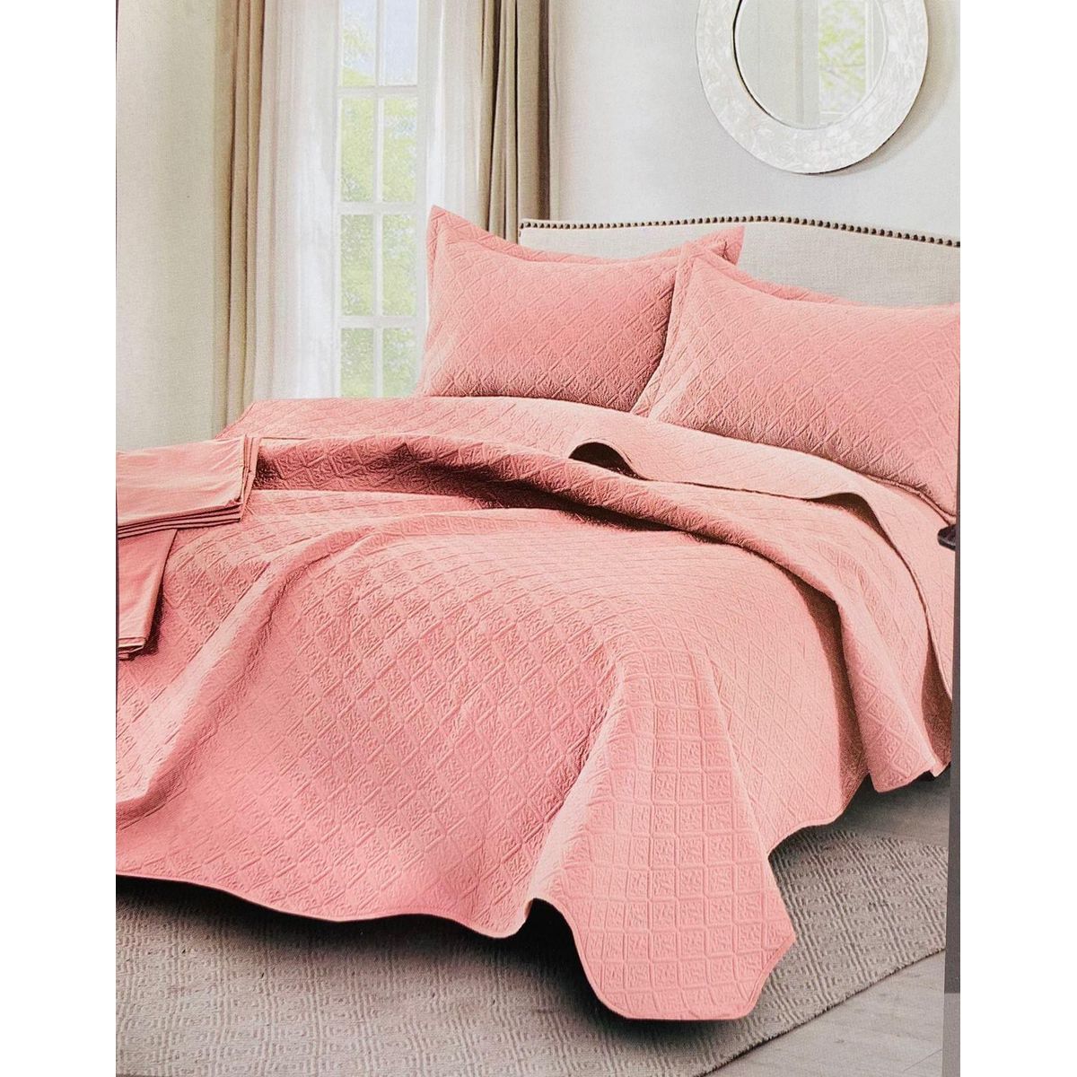 MINGDA - Set de Cubrecama 2pz + Sabanas + Fundas 5 Piezas