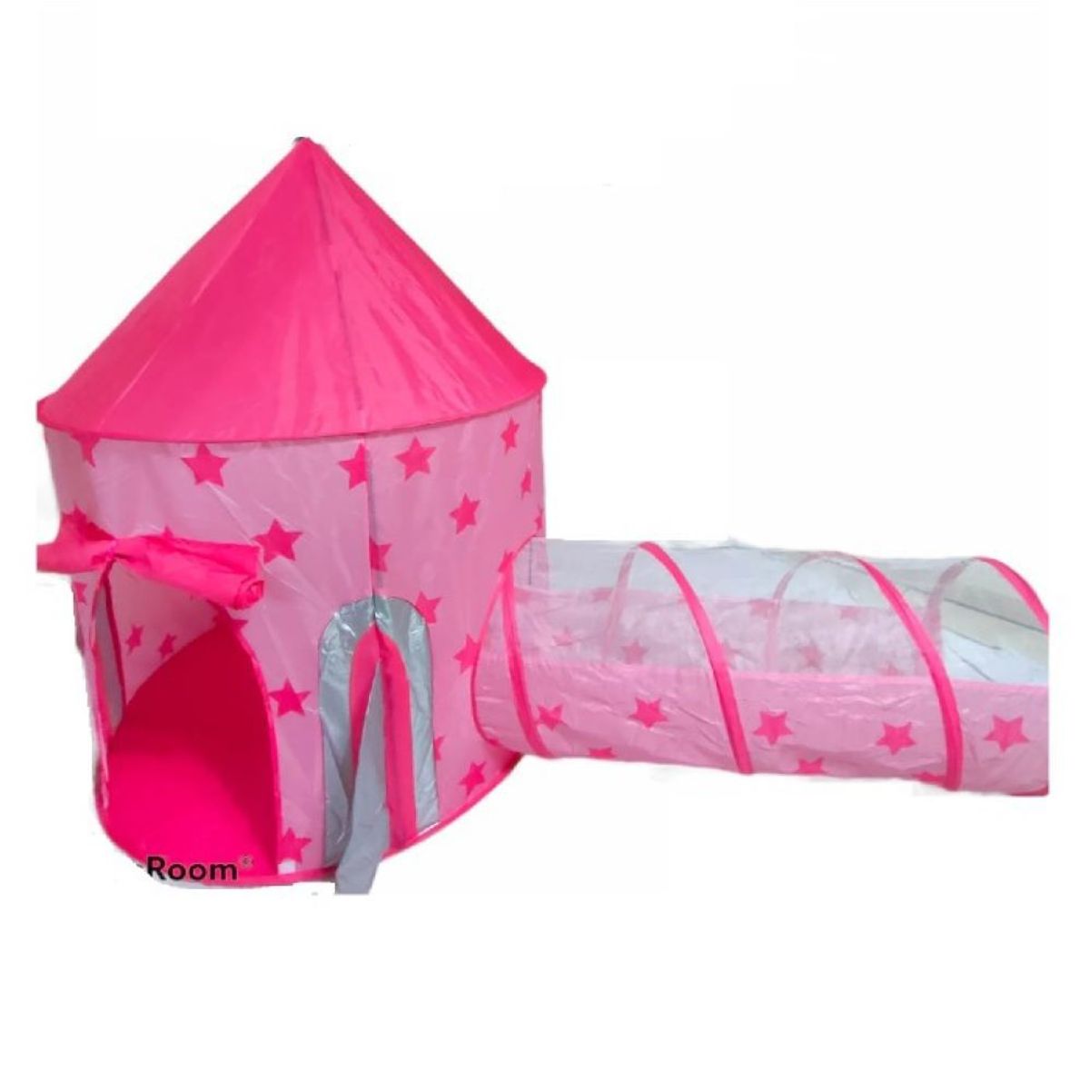 EVERBEST - Carpa Tunel 2 en 1 modelo Cohete Rosado