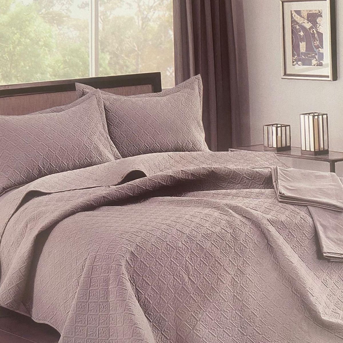 MINGDA - Set de Cubrecama 2pz + Sabanas + Fundas 5 Piezas