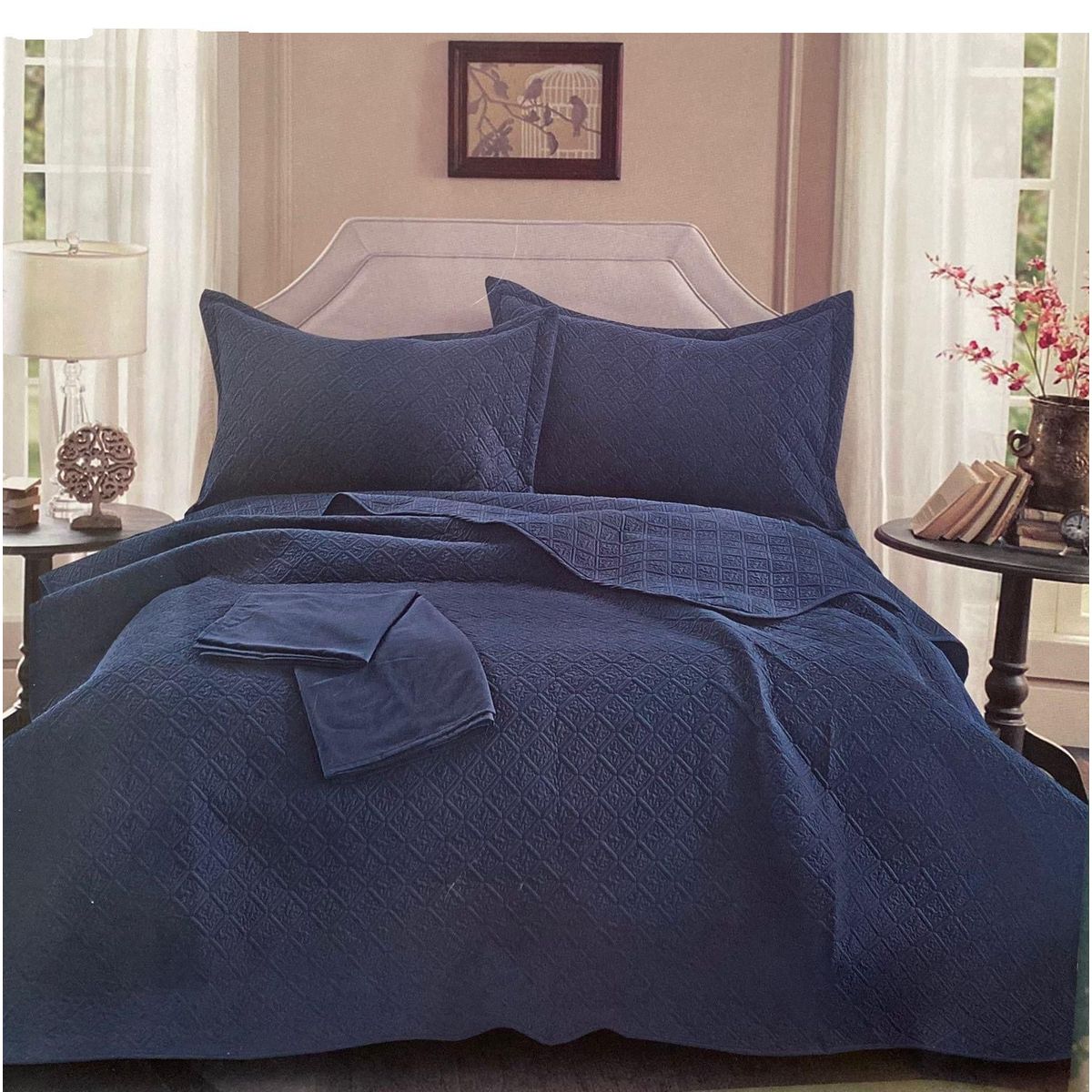 MINGDA - Set de Cubrecama 2pz + Sabanas + Fundas 5 Piezas