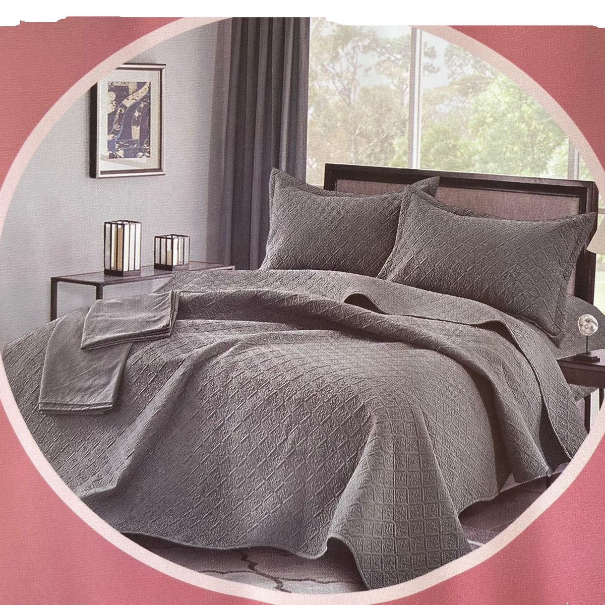 MINGDA - Set de Cubrecama 2pz + Sabanas + Fundas 5 Piezas