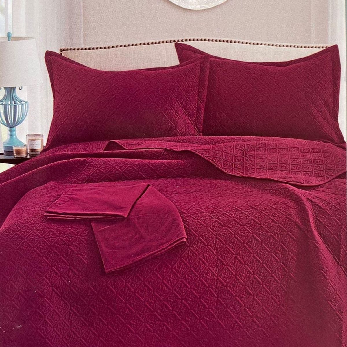 MINGDA - Set De Cubrecama Queen + Sabanas + Fundas 5 Piezas 100% Algodón