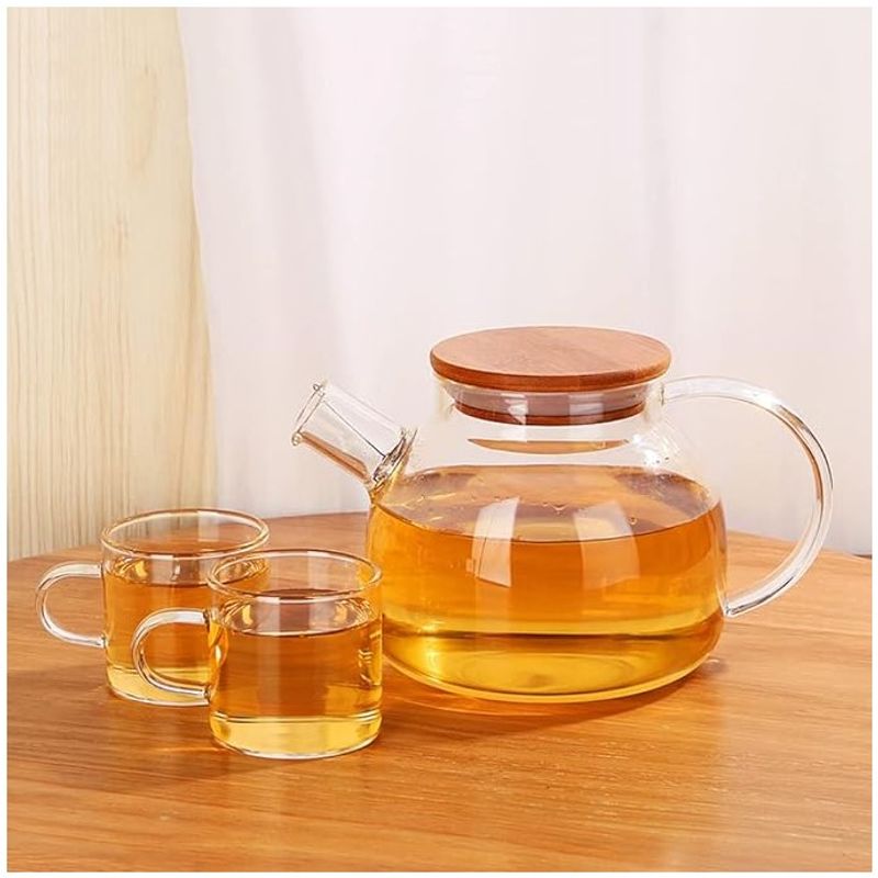 INSPIRA MARKET - Tetera Jarra Decantadora de Te Infusiones Bebidas + 4 Tazas Set