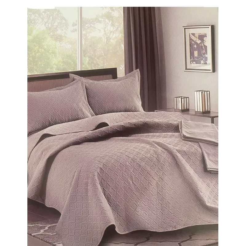 MINGDA - Set De Cubrecama Queen + Sabanas + Fundas 5 Piezas 100% Algodón