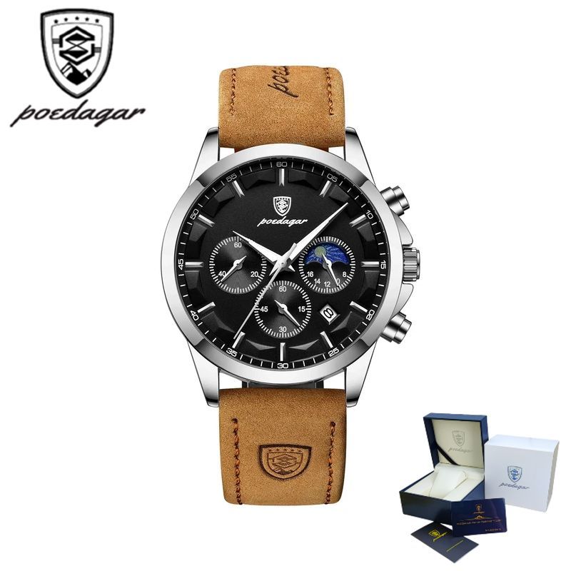 GENERICO - Reloj POEDAGAR para Hombre - Elegante - Cuero_.
